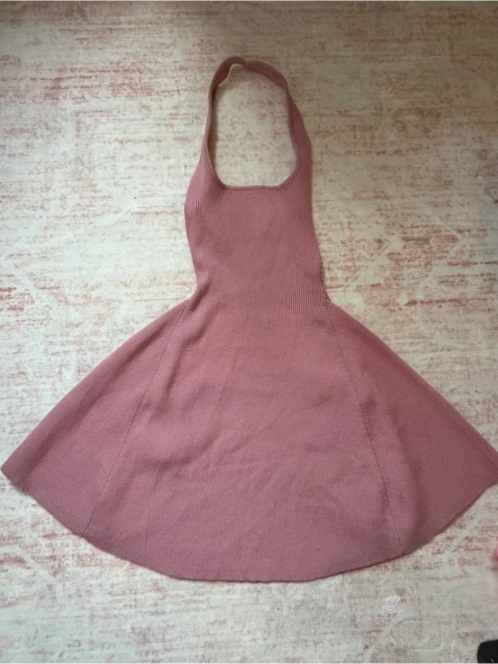 Sleeveless Pink Knit Halter Dress Windsor